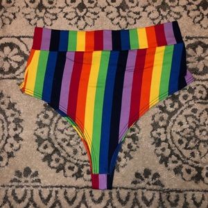 Rainbow stripe high waisted bottoms